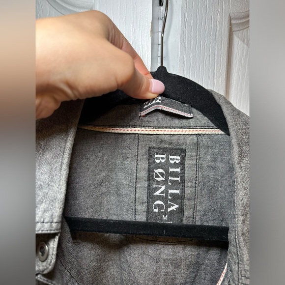 Billabong - Men's Gray Denim Button-Up LongSleeve Shirt Jacket Casual Surf Style - Picture 5 of 7